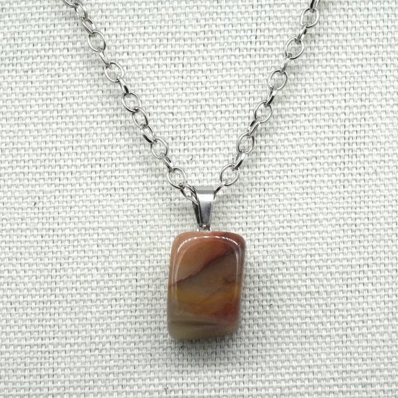 Necklace with brown Agate. - Picture 2 of 2